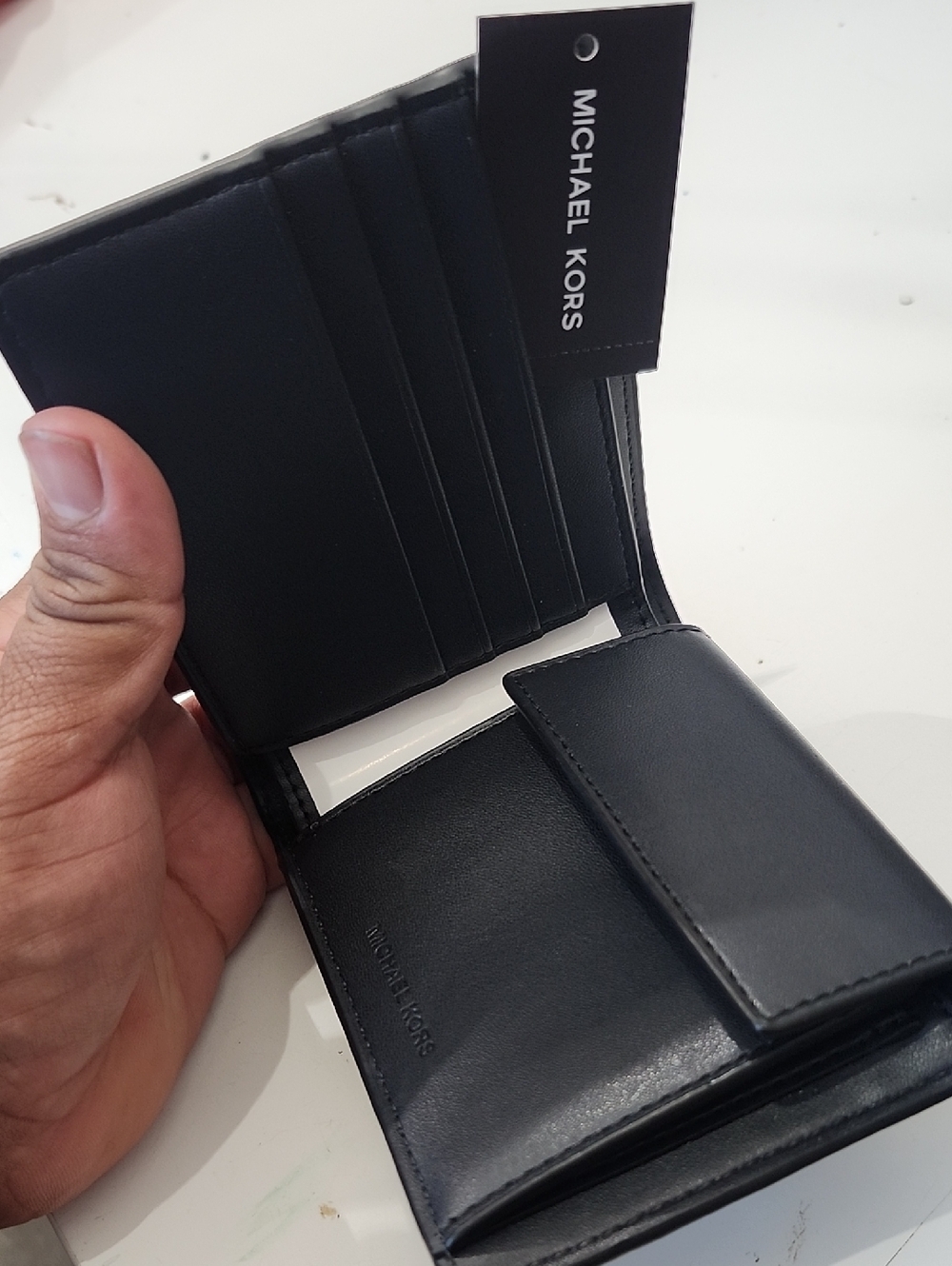 MICHAEL KORS BIFOLD W COIN PKT LEATHER/NAVY - Picture 9 of 9